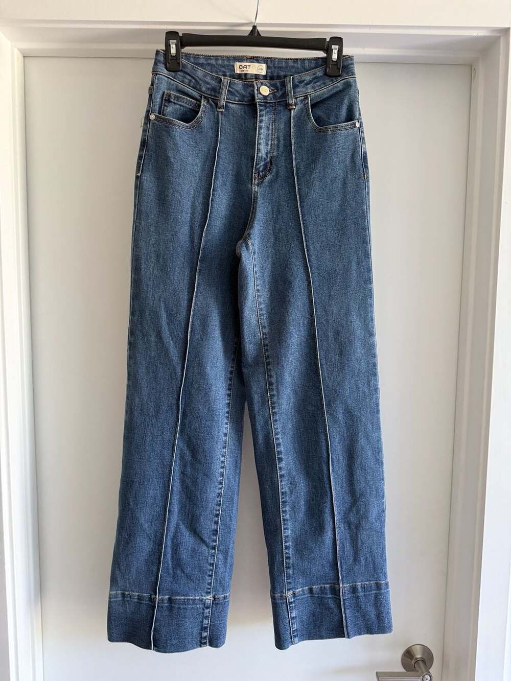 OAT New York High Rise Wide Leg Seamed Jeans Size 2/26